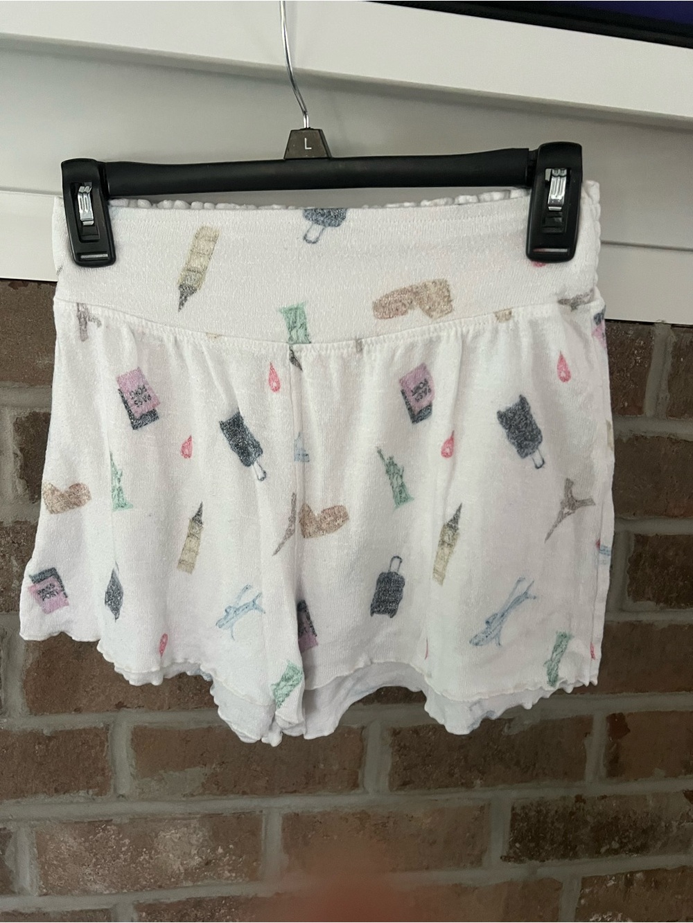 Z Supply White Multicolor Travel Print Lounge Shorts
